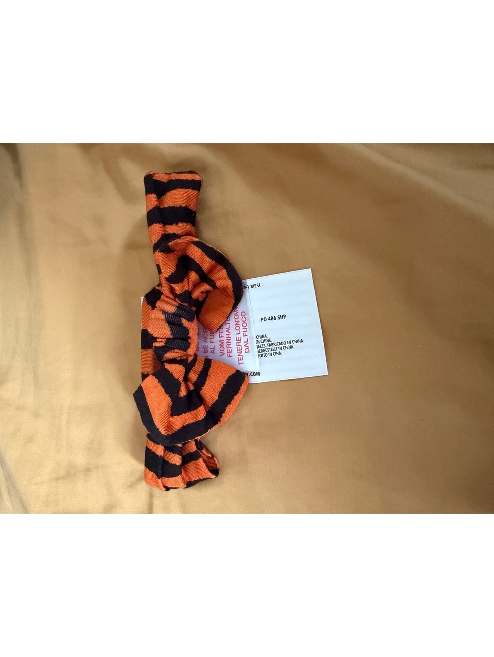 Posh Peanut Baby Headband 0-3 Months Orange Black Tiger Stripe
